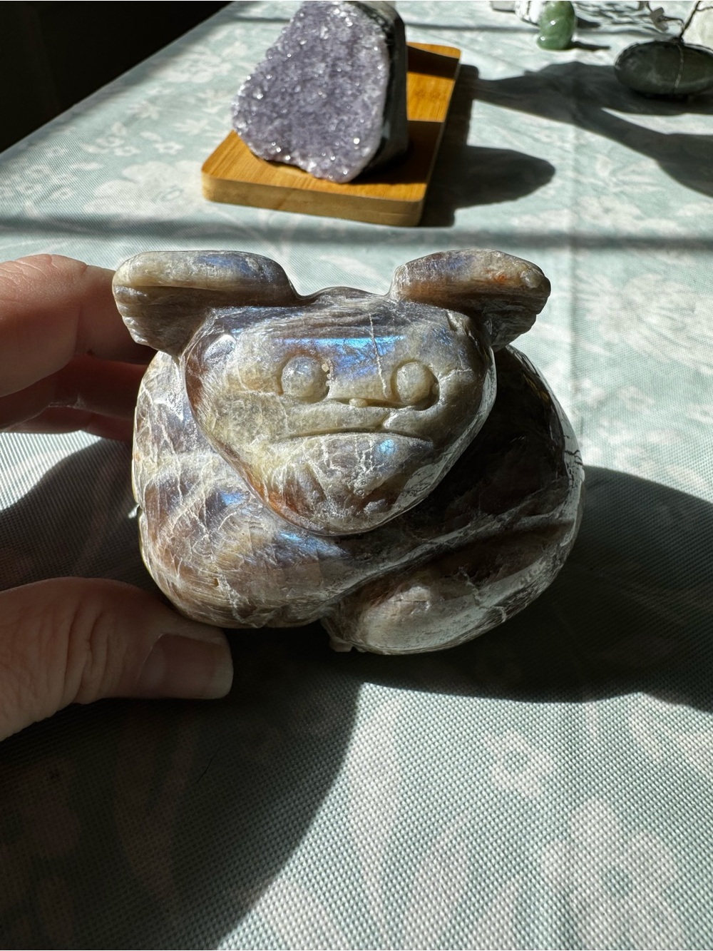 Moonstone Koala Carving